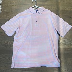 FootJoy Pink and gray striped polo size large